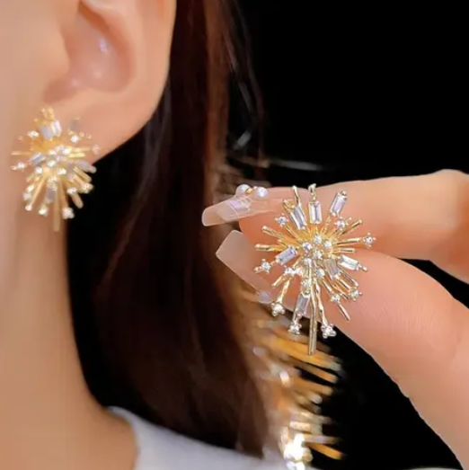 Golden Firework | Stardust Earrings | Golden Earrings | Festive Earrings