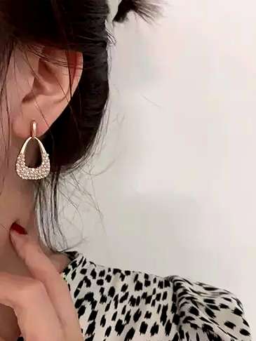 Korean Version Square Geometric Diamond Earrings | Bestseller Earrings | Trending Korean Jewellery | K Jewellery