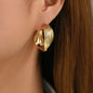 Gold Toned Contemporary Hoop Earrings | Gold Pleated Hoops | Trending Hoop Earrings
