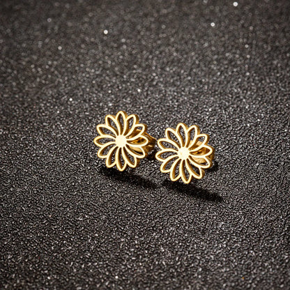 Anti-Tarnish Titanium Steel Flower Earrings | Tiny Treasures