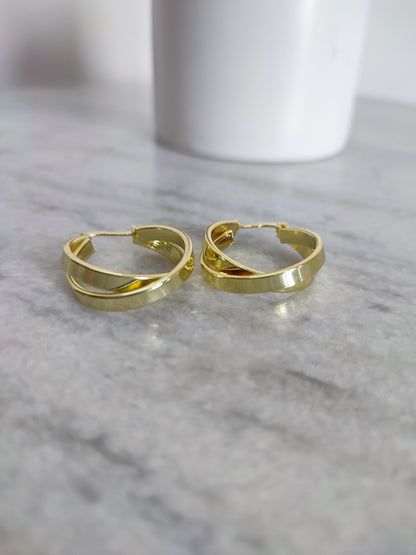 Twisted Hoops | European and American Retro Golden Hoop Earrings