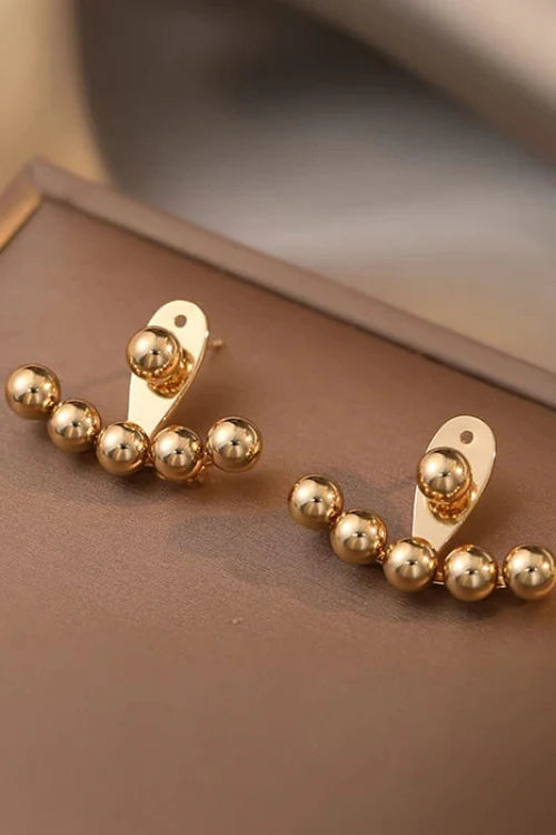 Golden Korean Two Way Earrings | Korean Golden Two in One Earrings