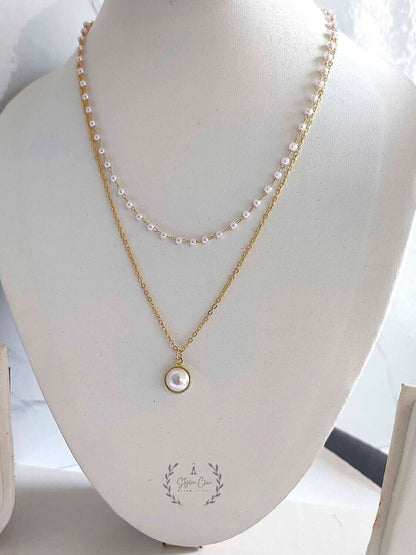 Multi-layer Pearl Necklace | Pearl Love Necklace | Casual Wear Necklace