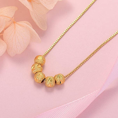Anti-Tarnish Minimal Titanium Steel  Everyday Five Transfer Beed Necklace | Pretty Ball Chain