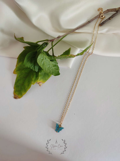 y2k Charm Butterfly Pendant Chain  | Colourful Butterfly Necklace |  Butterfly Necklace | Gift For Her | Casual Wear Necklace