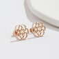 Anti Tarnish Titanium Steel Mandala Flower Stud Earrings for Women, Minimalist studs