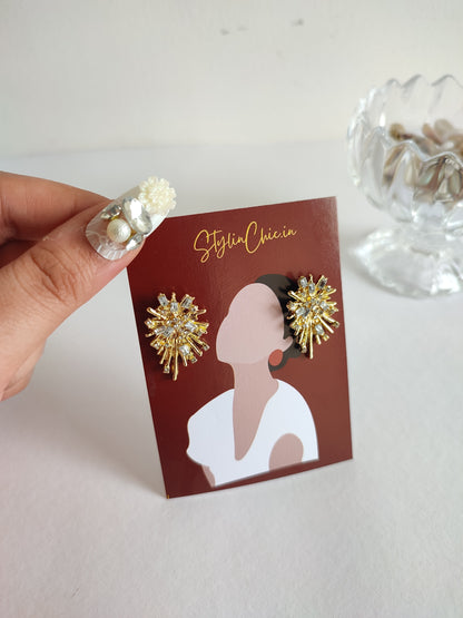 Golden  Firework | Stardust Earrings | Golden Earrings | Festive Earrings
