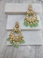 Mint Green Kundan Chandbali Earrings | Traditional Earrings