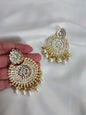 Golden Kundan Chandbali Earrings