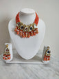 Orange Polki Necklace | Orange Traditional Necklace