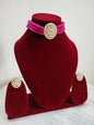 Rani Pink Kundan Choker Set With Earrings