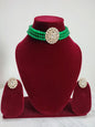 Green Kundan Choker Set With Earrings