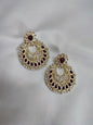 Marron Kundan Chandbali Earrings