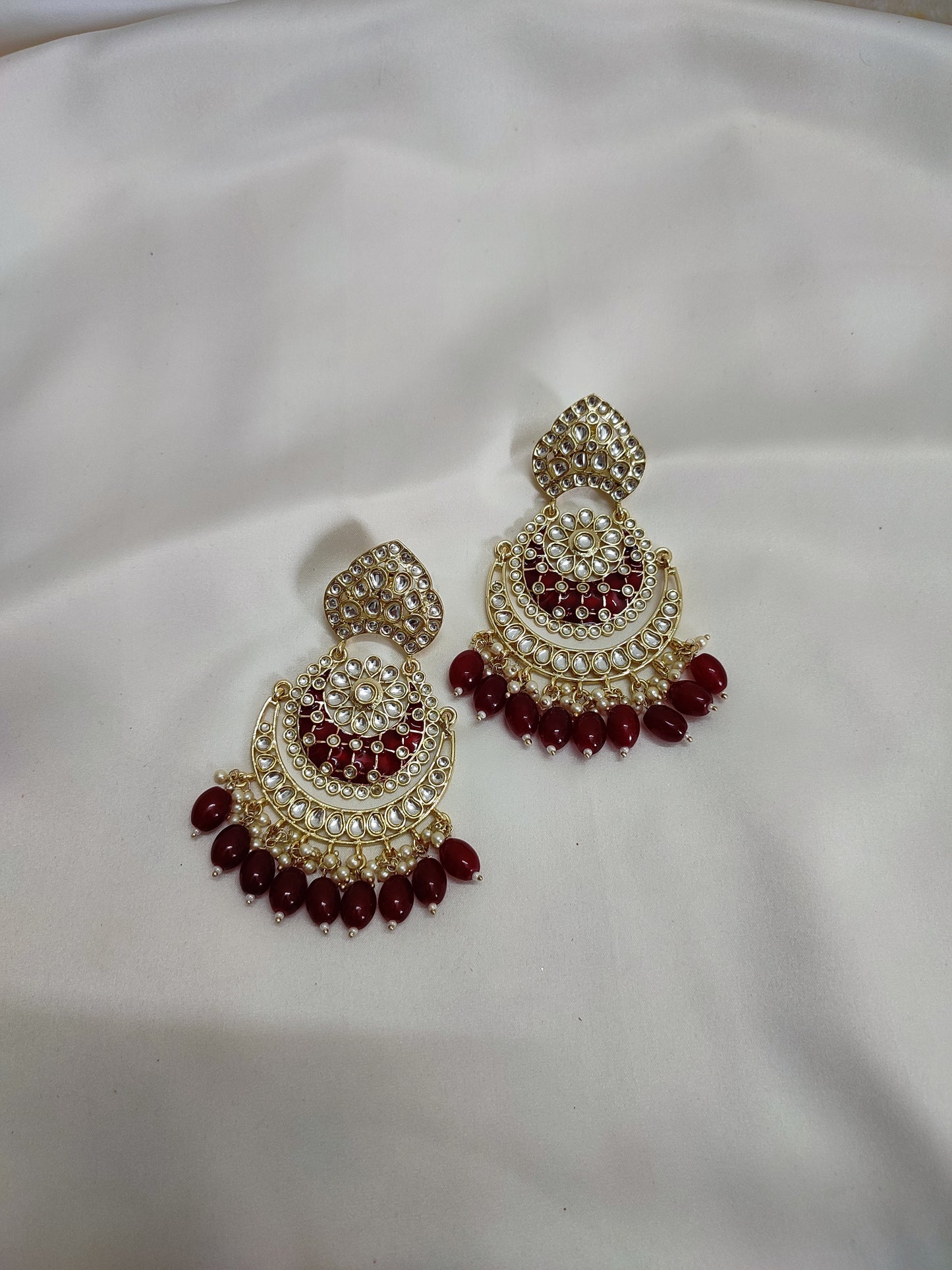 Marron Big Chandbali Earrings