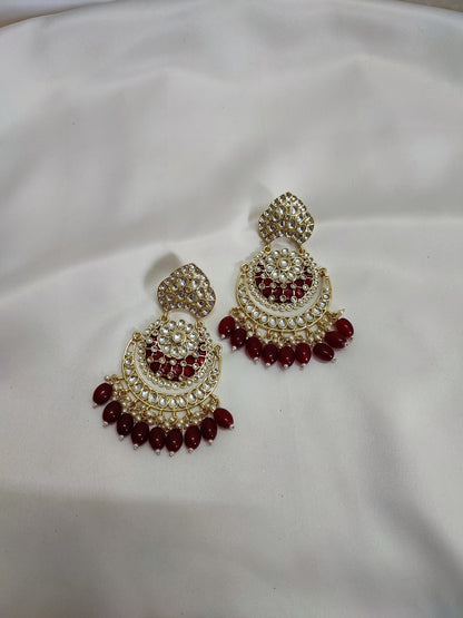 Marron Big Chandbali Earrings