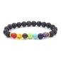 Lava Rock Natural Stone Beaded Chakra Bracelet | Black Bracelet | Stone Bracelet