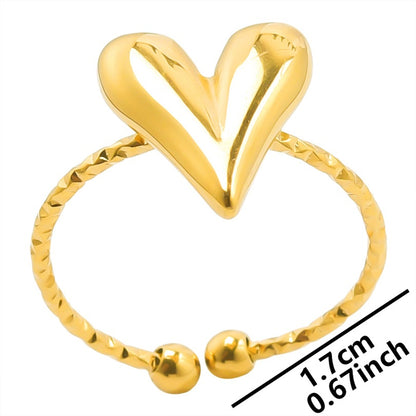 Anti Tarnish Titanium Steel Heart Ring