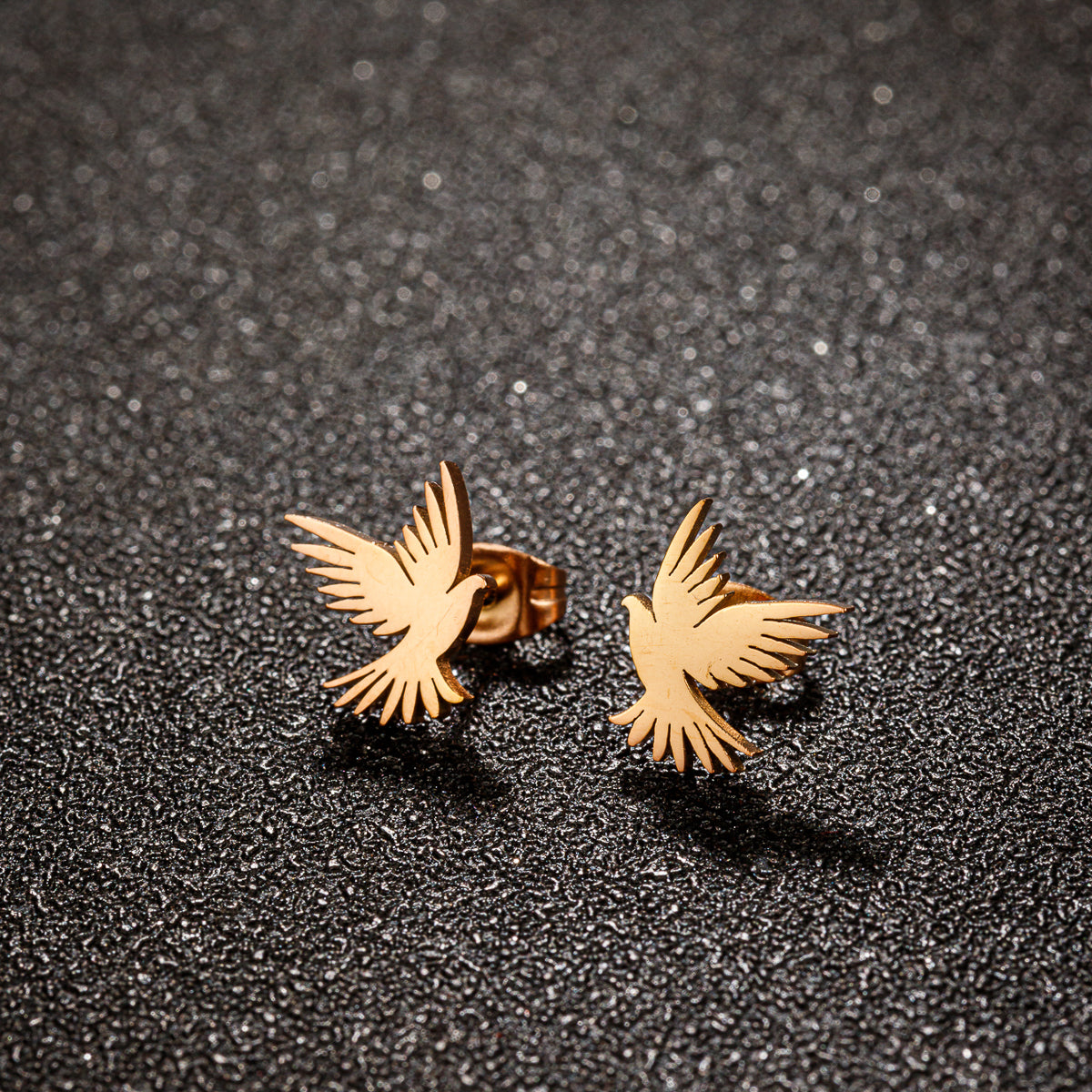 Anti-Tarnish Titanium Steel 18K Gold Plated Eagle Studs | Tiny Treasures