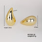 Geometric Irregular ,Heart , Teardrop, Half C Shape Ccp K Gold Plated Ear Studs