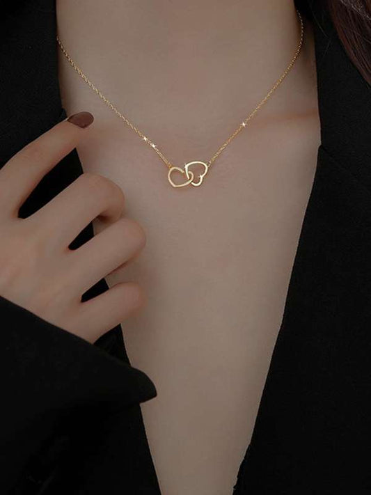 Couple Heart Necklace |  Heart Necklace | Gift For Her | Romantic Gift Idea