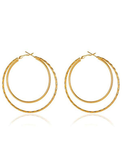 Two Layer Simple Style Hoops | Layer Hoops | Double Layer Hoops