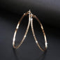 Rhinestone-Encrusted Alloy Big Hoop Earrings