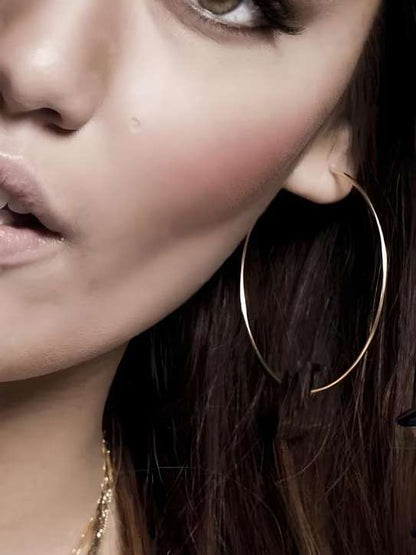 Simple Geometric Circle Big Plain Hoop | Celebrity Inspired Hoops | Hollywood Inspired Hoops