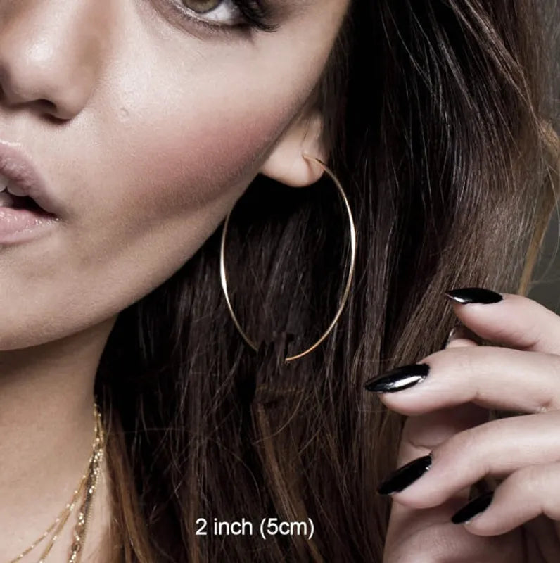 Simple Geometric Circle Big Plain Hoop | Celebrity Inspired Hoops | Hollywood Inspired Hoops