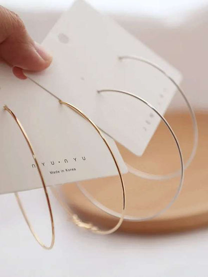 Simple Geometric Circle Big Plain Hoop | Celebrity Inspired Hoops | Hollywood Inspired Hoops