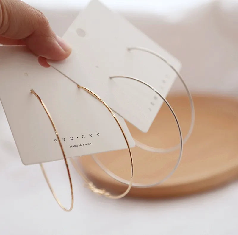 Simple Geometric Circle Big Plain Hoop | Celebrity Inspired Hoops | Hollywood Inspired Hoops