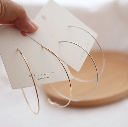 Simple Geometric Circle Big Plain Hoop | Celebrity Inspired Hoops | Hollywood Inspired Hoops