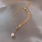 Anti-Tarnish Stainless Steel Wheat Leaf With Pearl Minimal Bracelet