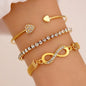 Streetwear Infinity Solid Color Artificial Crystal Alloy  Bracelets Bangle | Infinity Bracelet Set