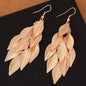 Nightclub Exaggerated Tassel Gold Earrings | Long Leaf Earrings