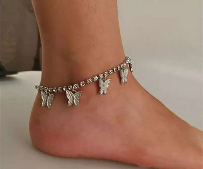 Butterfly Rhinestones Anklets | Anklet For Women | Boho Anklet | Beach Wear Jewellery