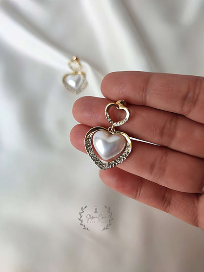 Pearl Heart Earring | Romantic Gift Ideas | Gift For Her | Romantic Jewellery Gift for Her | Date Wear Jewellery