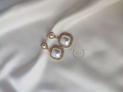 Square Pearl Earrings | Romantic Gift Ideas | Gift For Her | Romantic Jewellery Gift for Her | Date Wear Jewellery