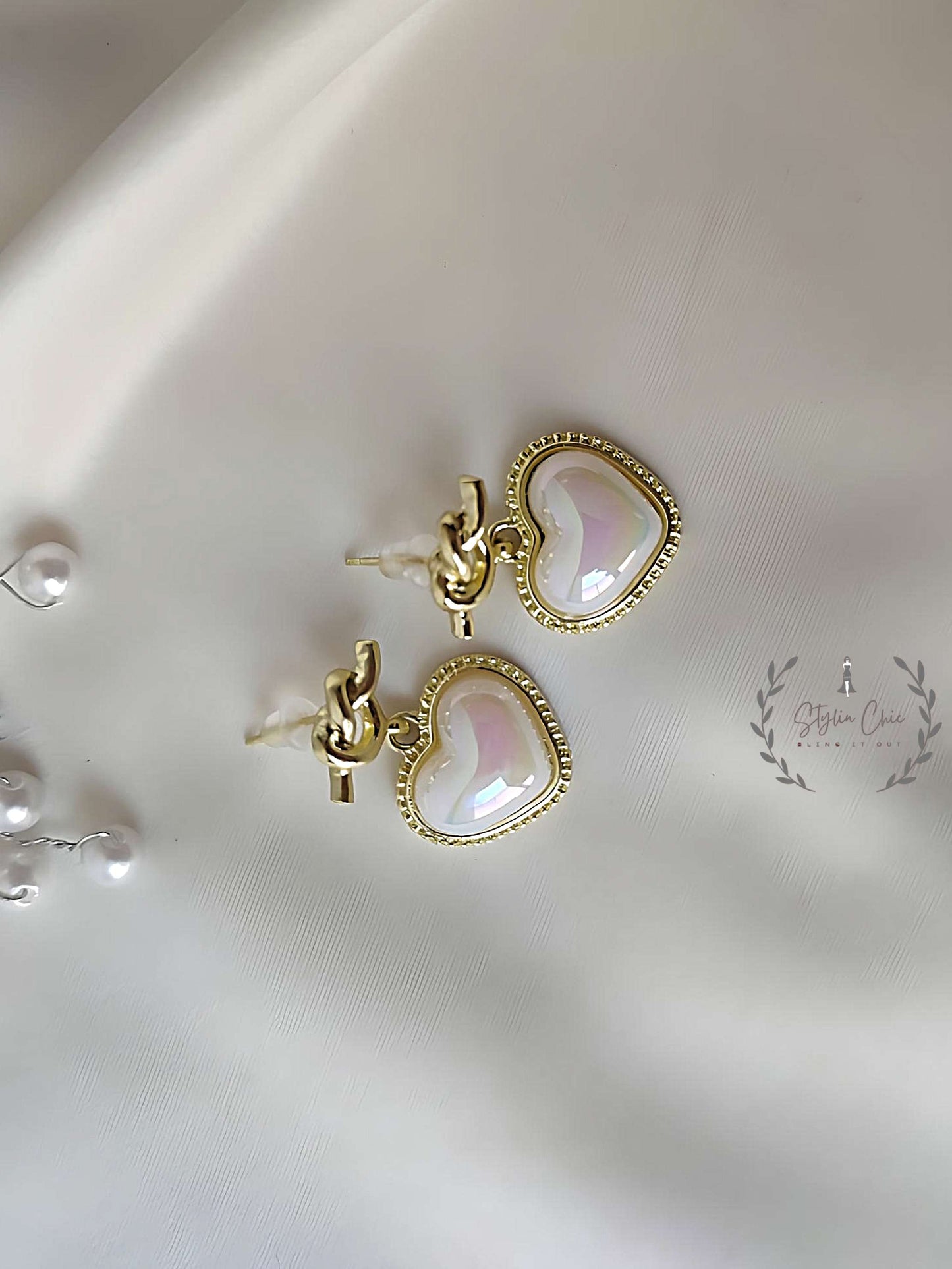 Korean Heart Pearl Earring | Pearl Heart Earrings | Romantic Gift Ideas | Gift For Her | Romantic Jewellery Gift for Her | Date Wear Jewellery