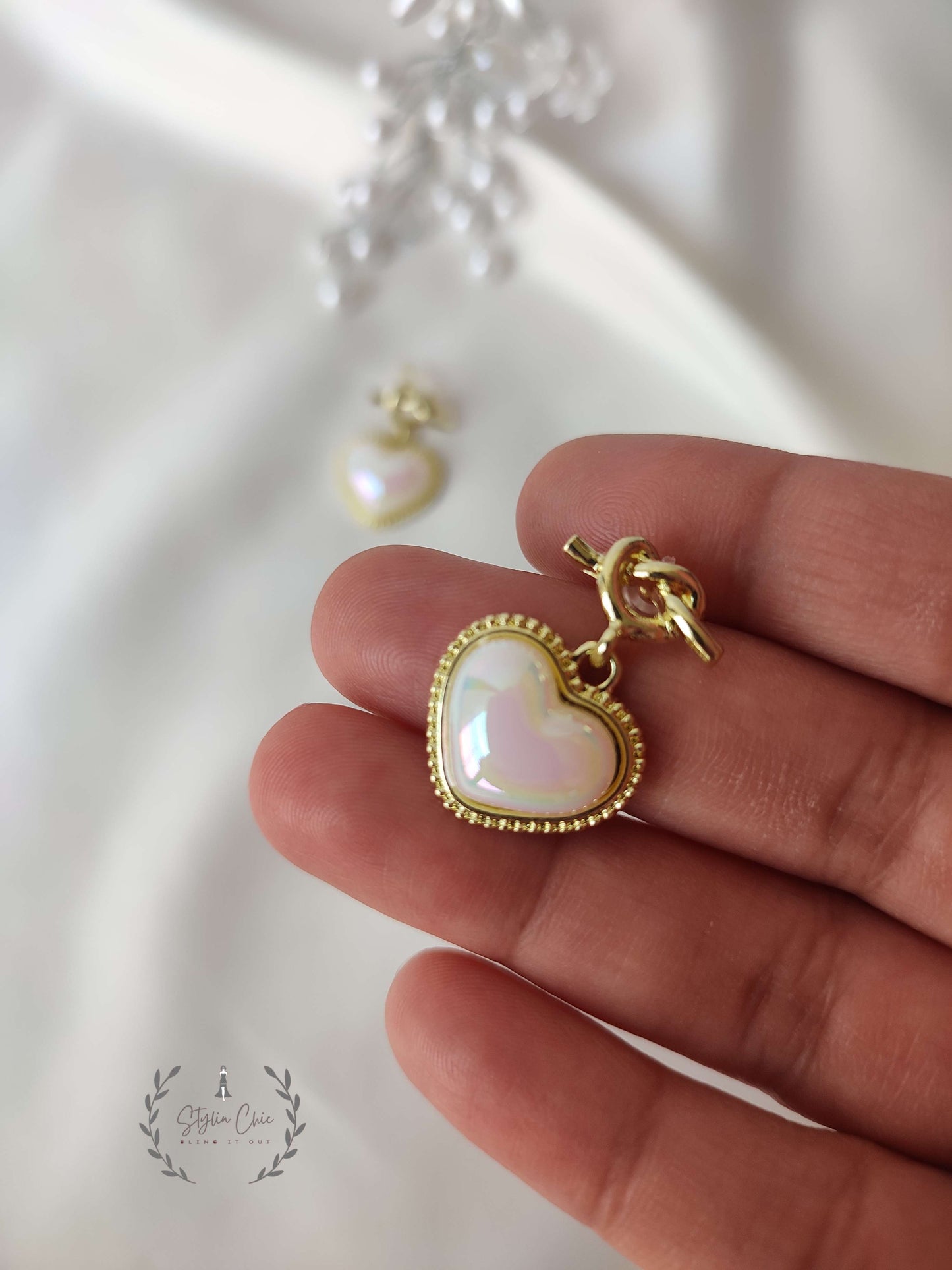 Korean Heart Pearl Earring | Pearl Heart Earrings | Romantic Gift Ideas | Gift For Her | Romantic Jewellery Gift for Her | Date Wear Jewellery