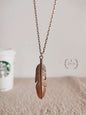 Native American Feather Pendant | Golden Feather Pendant | GenZ style Jewellery | Boho Necklace | Long Chain Golden  Feather Necklace