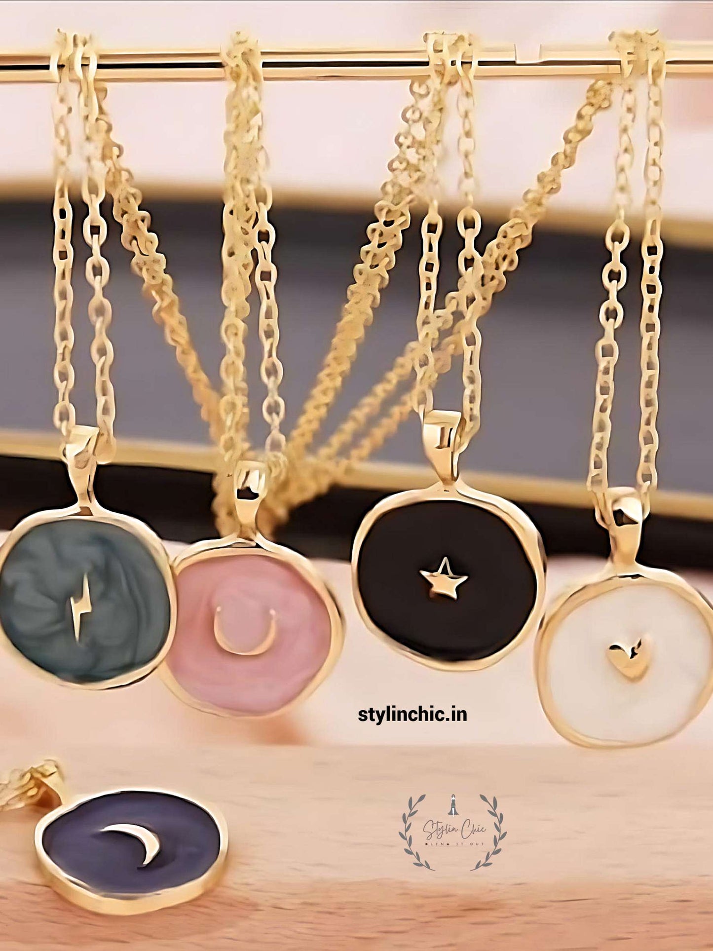 Enamel Charm  Neck Chain | Metal Mixed Enamel Galaxy Charm Necklace