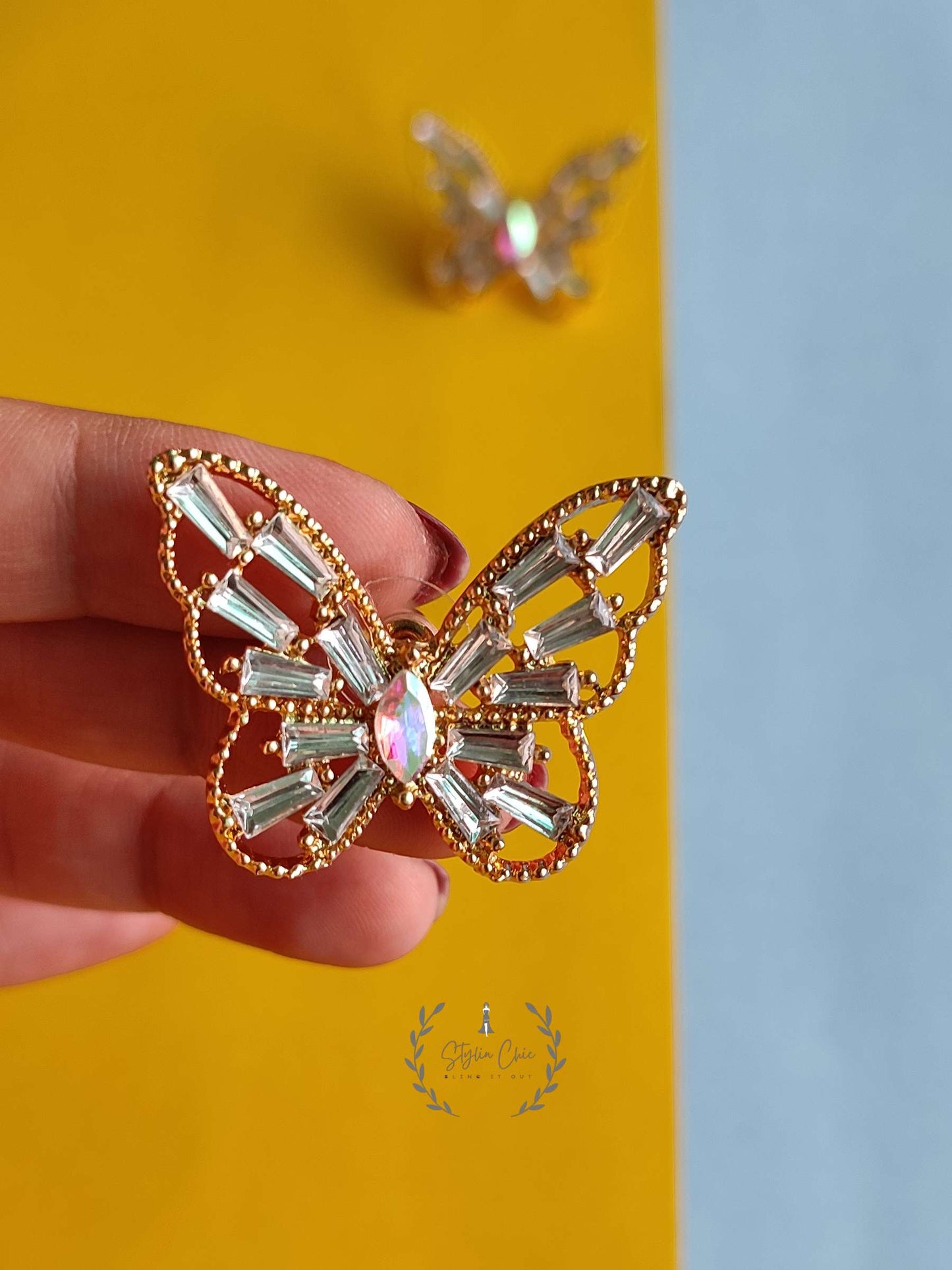 Crystal Butterfly Earrings | Butterfly Earrings | Partywear Butterfly Earrings