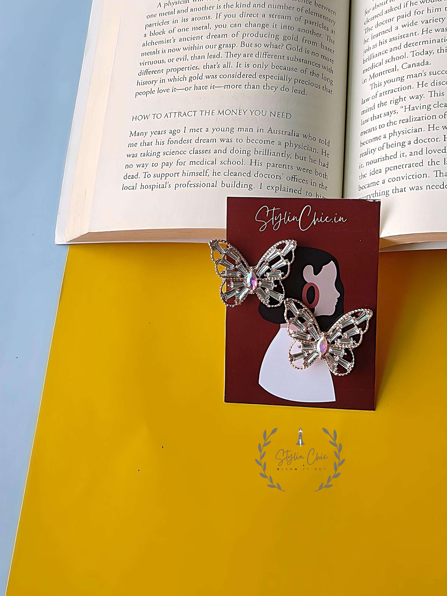 Crystal Butterfly Earrings | Butterfly Earrings | Partywear Butterfly Earrings