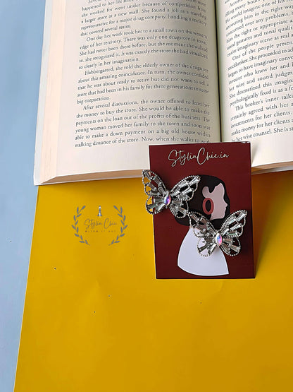 Crystal Butterfly Earrings | Butterfly Earrings | Partywear Butterfly Earrings