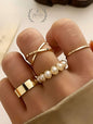Pearl Ring Set | Boho Ring Set | Set of Multiple Rings | Pearl Ring Set | Stackable Rings
