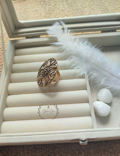 Bronze Big Oxidized Ring | Oxidized Big Ring | Open Ring | Partywear Big Size Ring
