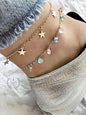 Two layer Anklets Charming Stars and Stones | Multilayer Anklet