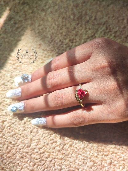 Cute Rose Ring | Golden Rose Ring | Flower Ring |  Romantic Gift Idea | Gift for Her | Adjustable Size