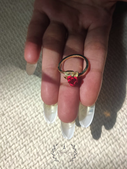 Cute Rose Ring | Golden Rose Ring | Flower Ring |  Romantic Gift Idea | Gift for Her | Adjustable Size