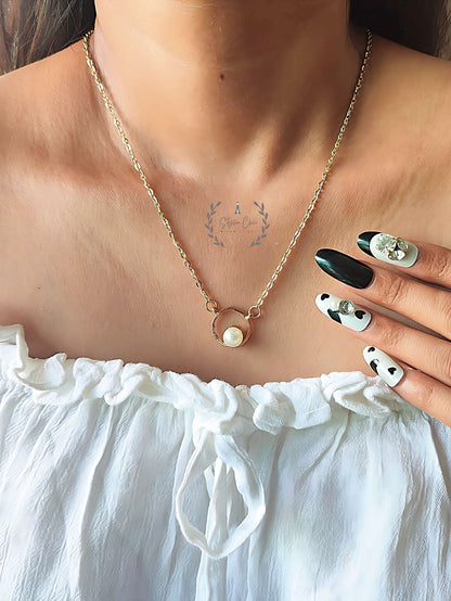 Pearl Neck Chain | Pearl Necklace | Work Wear Jewellery | Delicate Pearl Necklace | Dainty Jewellery